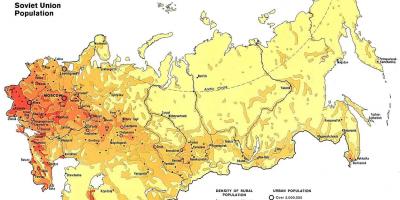 Kepadatan Penduduk Peta Rusia Kepadatan Penduduk Rusia Peta Eropa Timur Eropa